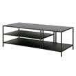 Maklaine Black Modern / Contemporary Metal Top Bronze Finish Coffee Table