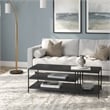 Maklaine Black Modern / Contemporary Metal Top Bronze Finish Coffee Table