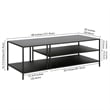 Maklaine Black Modern / Contemporary Metal Top Bronze Finish Coffee Table