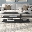Maklaine Black Modern / Contemporary Metal Top Bronze Finish Coffee Table