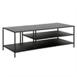 Maklaine Black Modern / Contemporary Metal Top Bronze Finish Coffee Table
