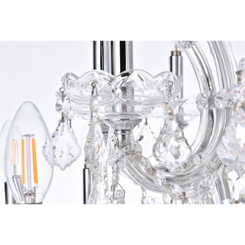 Maklaine Modern 49-Light Crystal Glass Chandelier in Chrome/Clear