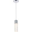 Maklaine Modern / Contemporary Clear LED Pendant in Chrome Finish