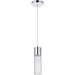 Maklaine Modern / Contemporary Clear LED Pendant in Chrome Finish