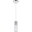 Maklaine Modern / Contemporary Clear LED Pendant in Chrome Finish
