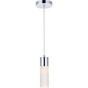 Maklaine Modern / Contemporary Clear LED Pendant in Chrome Finish