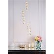 Maklaine Modern 5 Light Royal Cut Crystal LED Pendant in Chrome Finish