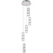 Maklaine Modern 5 Light Royal Cut Crystal LED Pendant in Chrome Finish