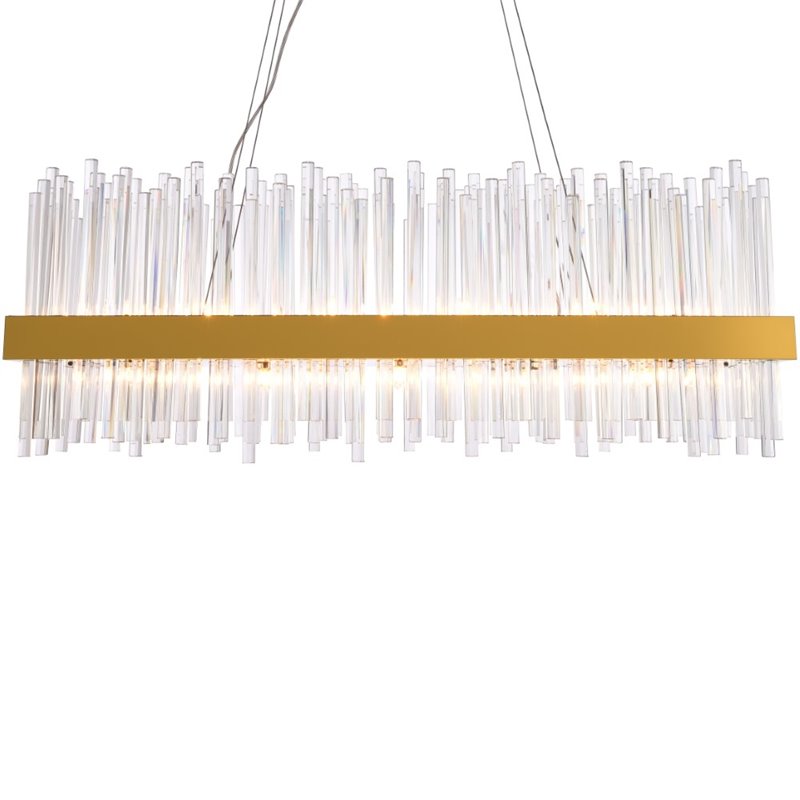 Maklaine Modern 20 Light Royal Cut Crystal Chandelier in Gold Finish