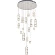Maklaine Modern 16 Light Royal Cut Crystal LED Pendant in Chrome Finish