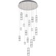 Maklaine Modern 16 Light Royal Cut Crystal LED Pendant in Chrome Finish