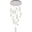 Maklaine Modern 16 Light Royal Cut Crystal LED Pendant in Chrome Finish