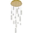 Maklaine Modern 16 Light Royal Cut Crystal LED Pendant in Gold Finish