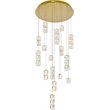 Maklaine Modern 16 Light Royal Cut Crystal LED Pendant in Gold Finish