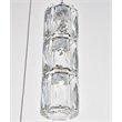Maklaine Modern 3 Light Royal Cut Crystal LED Pendant in Chrome Finish
