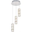 Maklaine Modern 3 Light Royal Cut Crystal LED Pendant in Chrome Finish