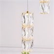 Maklaine Modern 3 Light Royal Cut Crystal LED Pendant in Gold Finish