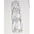 Maklaine Modern 3 Light Royal Cut Crystal LED Pendant in Gold Finish