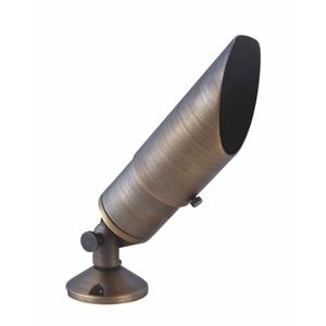 Maklaine Modern 8&quot x 2.25&quot Metal Landscape LED Spot Light in Antique Brass