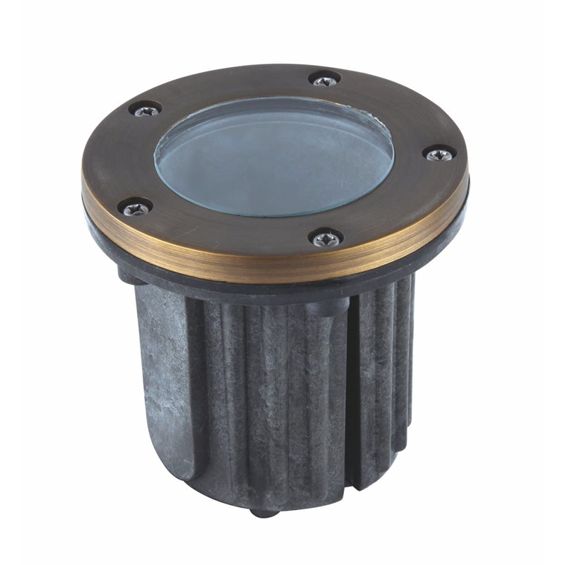 Maklaine Modern 35W Die Cast Metal Well Light in Antique Brass Finish
