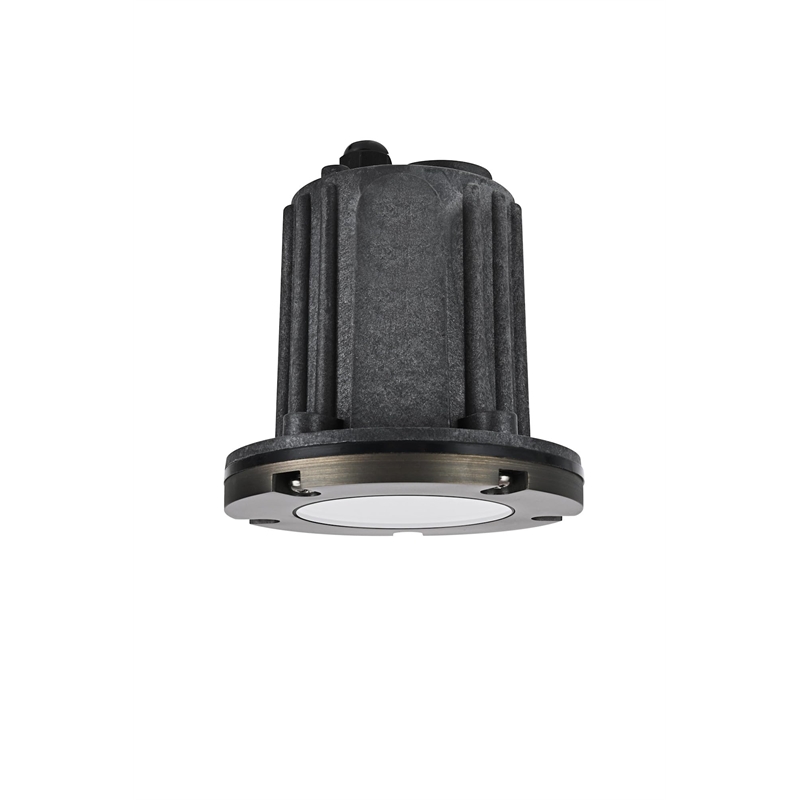 Maklaine Modern 35W Die Cast Metal Well Light in Antique Brass Finish