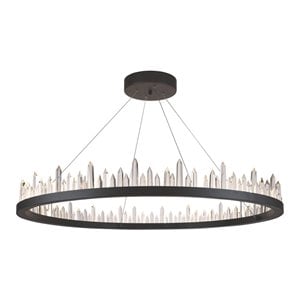 Maklaine Modern 56-Light Metal Royal Cut Chandelier in Satin Dark Gray