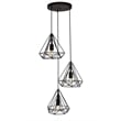 Maklaine Modern 3-Light Transitional Metal Pendant in Black Finish