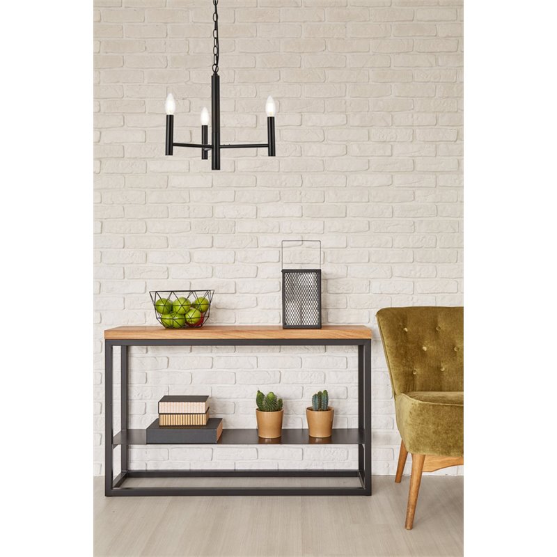 Maklaine Modern 3-Light Mid-Century Metal Pendant in Black Finish