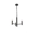 Maklaine Modern 3-Light Mid-Century Metal Pendant in Black Finish