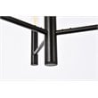 Maklaine Modern 3-Light Mid-Century Metal Pendant in Black Finish