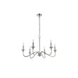 Maklaine Modern 6-Light Transitional Metal Chandelier in Polished Nickel