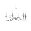 Maklaine Modern 6-Light Transitional Metal Chandelier in Polished Nickel