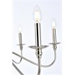Maklaine Modern 6-Light Transitional Metal Chandelier in Polished Nickel