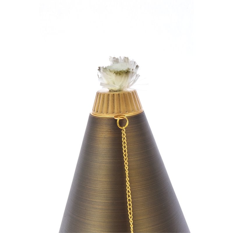 Maklaine Modern Outdoor Cast Brass Torch Path Light in Antique Brass