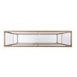 Maklaine Modern Narrow Mirrored Shelf Console in Gold Finish