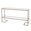 Maklaine Modern Narrow Mirrored Shelf Console in Gold Finish