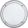 Maklaine Modern Round Glass Top Coffee Table in Silver Finish