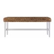 Maklaine Modern Woven Coffee Table Bench White-Natural hyacinth