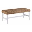 Maklaine Modern Woven Coffee Table Bench White-Natural hyacinth