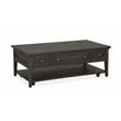 Maklaine Modern Rectangular Cocktail Table withCasters in Gray