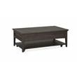 Maklaine Modern Rectangular Cocktail Table withCasters in Gray