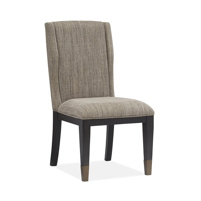 Maklaine Modern Contemporary Upholstered Host Side Chair in Beige (Set of 2)