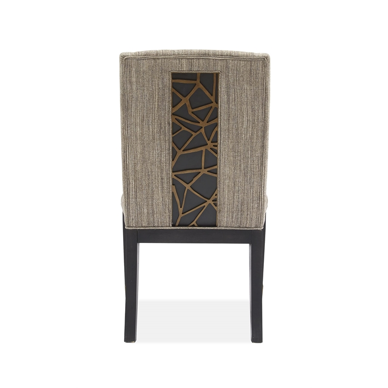 Maklaine Modern Contemporary Upholstered Host Side Chair in Beige (Set of 2)