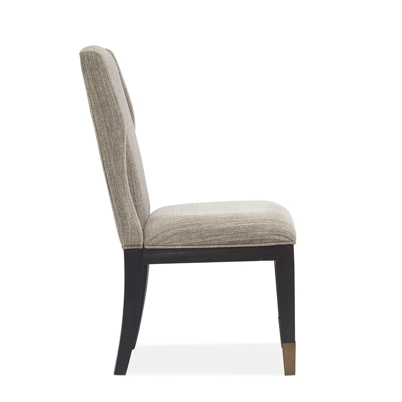 Maklaine Modern Contemporary Upholstered Host Side Chair in Beige (Set of 2)