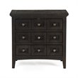 Maklaine Modern Relaxed Traditional Graphite 3 Drawer Nightstand