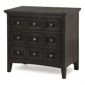 Maklaine Modern Relaxed Traditional Graphite 3 Drawer Nightstand