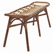 Maklaine Modern Rattan Bench with Curving Seat in Marble Brown