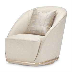 Maklaine Modern Swivel Accent Chair in Gold Rush and Chardonnay