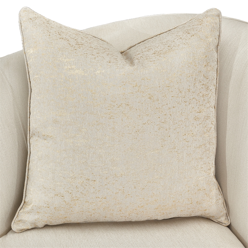 Maklaine Contemporary Fabric & Engineered Wood Chaise Lounger in Icicle Ivory