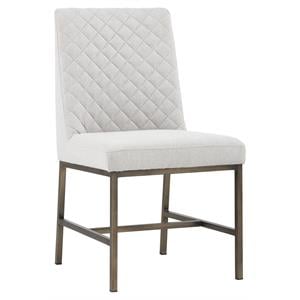 Maklaine 19&quot Fabric Dining Chair in Light Gray Finish (Set of 2)
